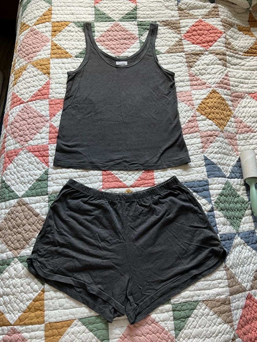 MATE the Label Sleep Tank & Shorts Set - Charcoal